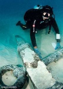 Chatterton dives on an anchor from the mid-1500s, which may be evidence of a shipwreck.